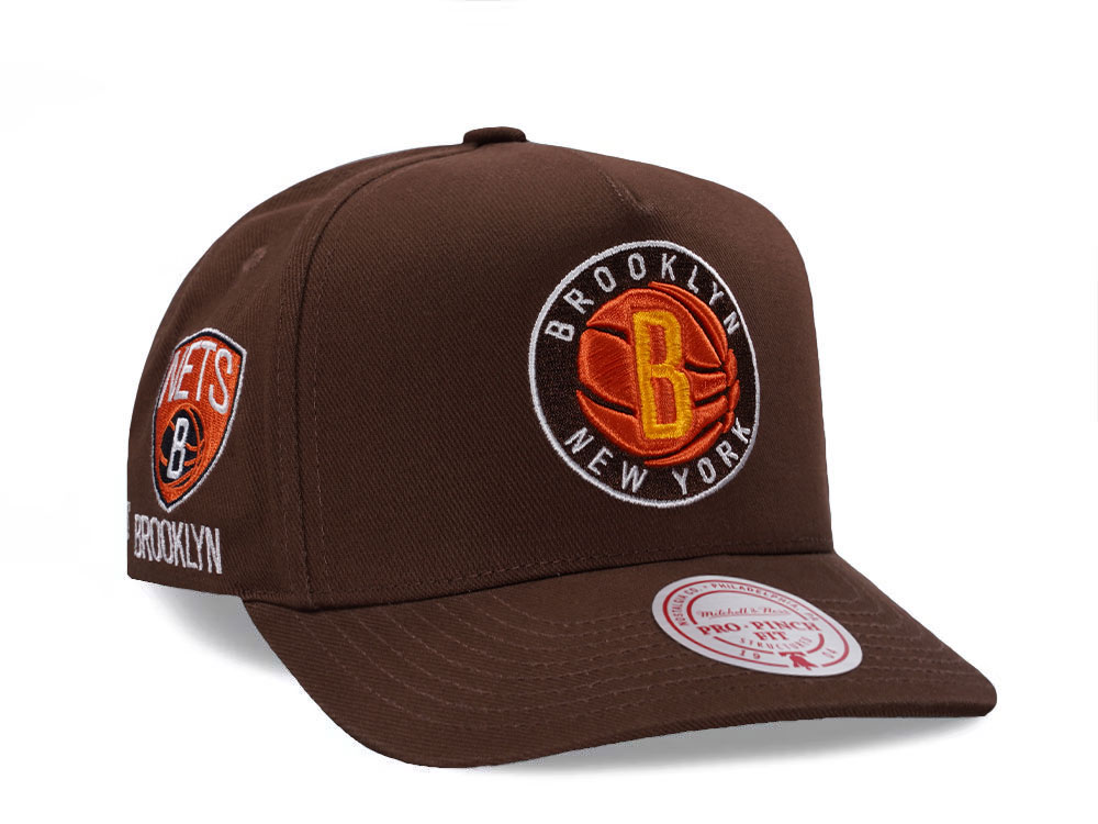 Mitchell & Ness Brooklyn Nets Brown Edition Pro Pinch Fit Snapback Cap